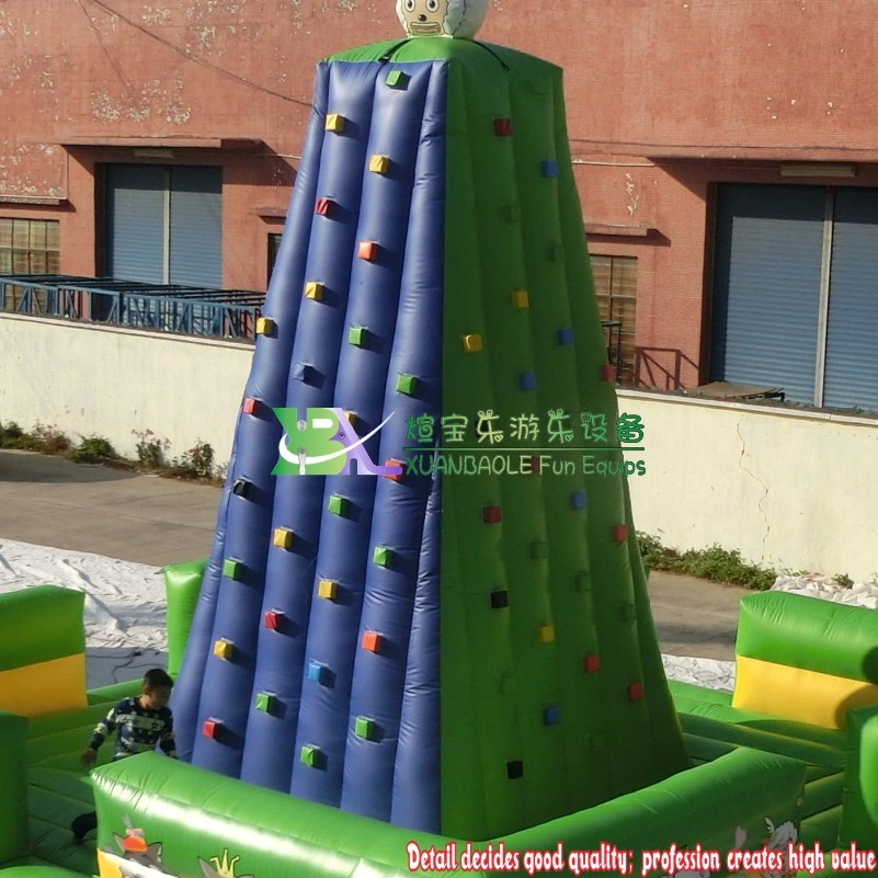 Kids Sport Game Inflatable Rocking Climbing Wall Tower / Air Mountain Game Climbing Wall